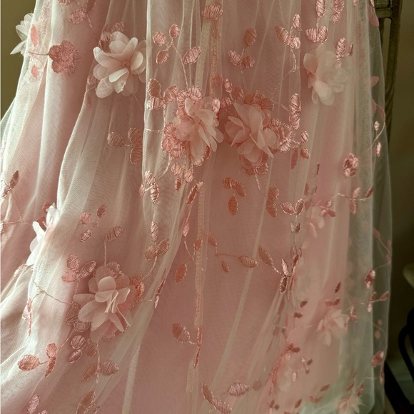 Floral Appliqué Chiffon Maxi Skirt S - Picture 6 of 12